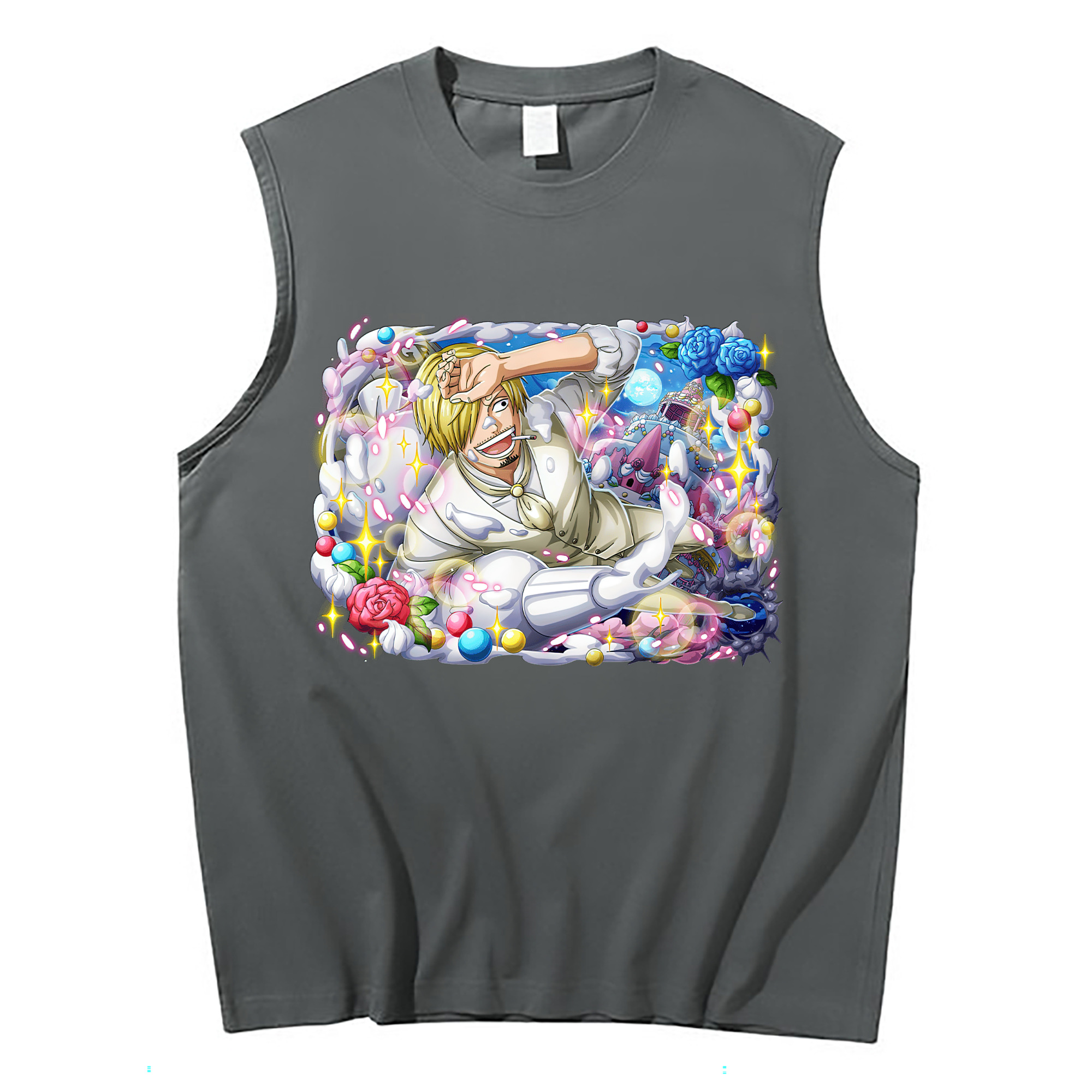 （画像用） ワンピース サンジ ONE PIECE Sanji コットン100％タンクトップ（フロントプリント）
